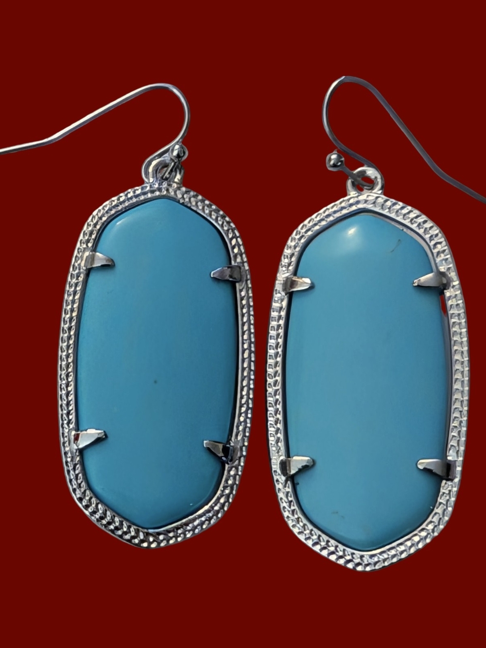 Kendra Scott Elle Turquois Magnesite Dangle Wire Hook Earrings - Women Jewelry
